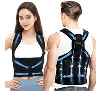 WellSync Back Support Brace Posture Corrector for Women Men, Adjustable Straightener Support, Upper Lower Lumbar Support for Scoliosis and Hunchback, Spine Back Pain, Posture Trainer(M)