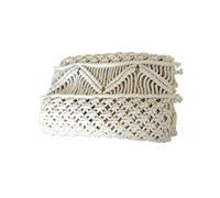 Welltobuy Macrame Tablecloth Bed Runner Boho Doily Handwoven Tapestry Bedding Scarf for Home Wedding Decor