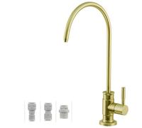 WELLUP Brushed Gold Reverse Osmosis Faucet for Non Air Gap RO Water Filtration System Stainless Steel Kitchen Water Filter Faucet for Kitchen Bar Sink