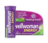 Wellwoman Energy Lime - 10 Dissolving Multivitamins Effervescent Tablets For Woman, Natural Lime Flavour