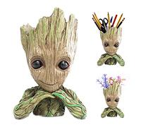 WELLXUNK Groot Planter, PVC Plant Pot, Baby Groot Pen Holder, Cute Groot Flowerpot, Best Birthday Gift, 14 x 9 x 8 cm, Tuoxiaba Color