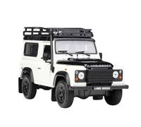 Welly 1:24 scale Diecast Model Car compatible with Land Rover Defender (With Roof Rack) in White/Black