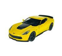 Welly 2017 Chevrolet Corvette C7 Z06 Coupe Yellow Approx. 1/34-1/39 Metal Car Model Die Cast in Box