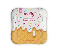 Welly Bandages - Bravery Badges, Flexible Fabric, Adhesive, Standard Shapes, Ice Cream Patterns - 48 Count