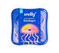 Welly Bandages - Waterproof Bravery Badges, Flexible Fabric, Adhesive, Standard Shapes, Jellyfish Patterns - 39 Count