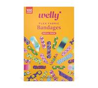 Welly Bravery Badge Value Pack | Adhesive Flexible Fabric Bandages | Assorted Shapes and Patterns for Minor Cuts, Scrapes, and Wounds - 100 Count