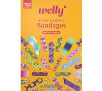 Welly Bravery Badge Value Pack | Adhesive Flexible Fabric Bandages | Assorted Shapes and Patterns for Minor Cuts, Scrapes, and Wounds - 100 Count