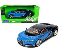 Welly Bugatti Chiron Blue and Dark Blue Two-Tone NEX Models Series 1/24 Diecast Model Car