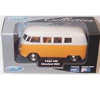 welly collection pull back and go yellow Volkswagen cassical 1962 bus 1:40 scale diecast model