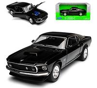 Welly Ford Mustang Boss 429 Coupe Black Type I 3rd Gen 1969-1970 1/24 Model Car