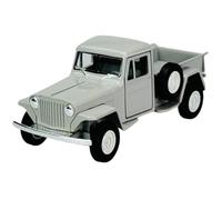Welly Model Car Compatible with 1947 Jeep Willys Grey Approx. 1/34-1/39 Metal Model Car Die Cast New in Box