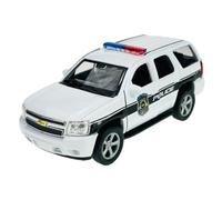 Welly Model Car Compatible with Chevrolet Chevy Tahoe GMT921 SUV 3rd Generation Police White 2006-2013 1/34-1/39 Metal Model Car Die Cast New in Box 43607