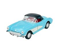 Welly Model Car Compatible with Chevrolet Corvette C1 Convertible Blue with Soft Top 1953-1962 Approx. 1/34-1/39 Metal Model Car Die Cast New in Box