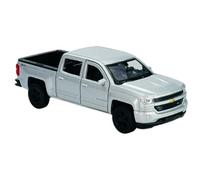 Welly Model Car Compatible with Chevrolet Silverado Pick-Up Silver 4th Generation From 2018 Approx. 1/34-1/39 Metal Model Car Die Cast New in Box
