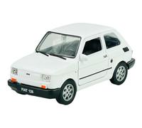 Welly Model Car Compatible with Fiat 126 White Identical Polski Fiat 126p 1972-2000 1/34-1/39 Metal Model Car Die Cast New in Box