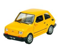Welly Model Car Compatible with Fiat 126 Yellow Identical Polski Fiat 126p 1972-2000 1/34-1/39 Metal Model Car Die Cast New in Box