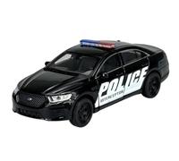 Welly Model Car Compatible with Ford Interceptor Police USA Black Approx. 1/34-1/39 Metal Model Car Die Cast New in Box
