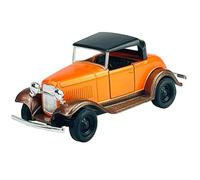 Welly Model Car Compatible with Ford Model A Roadster Orange with Brown Convertible with Soft Top 1928-1931 Approx. 1/34-1/39 Metal Model Car Die Cast New in Box