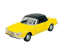 Welly Model Car Compatible with Peugeot 404 Convertible Light Yellow with Soft Top Roof 1960-1975 Approx. 1/34-1/39 Metal Model Car Die Cast New in Box