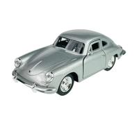 Welly Model Car Compatible with Porsche 356 B 356B Silver Approx. 1/34-1/39 Metal Model Car Die Cast New in Box