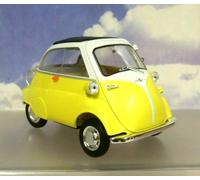 WELLY/NEX 1/18 DIECAST 1955-1962 BMW ISETTA 250 MICROCAR/BUBBLE CAR YELLOW/WHITE