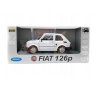 Welly Poland Polski Fiat 126p White Colour Diecast Model Car Large Scale 1:21