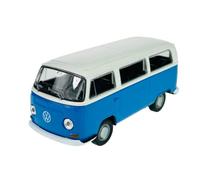 Welly Volkswagen T2 Blue with White Roof Bus Transporter 1967-1979 Approx. 1/34-1/39 Model Car Die Cast in Box