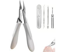 Welnax NailPro Guard Clippers,Portable Ultra Sharp Stainless Steel Nail Clippers,Ultra-Thin Sharp Stainless Steel Blades, Ergonomic Non-Slip Handle - Easy Grip and Squeeze(White)