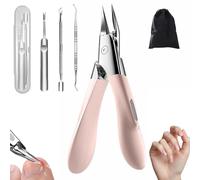 Welnax Nailpro Guard - Designed for Ingrown and Thick Nails, Welnax Nail Clippers with Fixed 30° Angle/Ultra-Thin & Sharp/Non-Slip Handle/No Rust, Easy Grip and Squeeze (Pink-A)