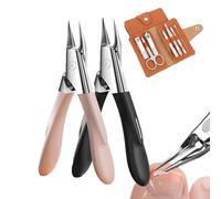 Welnax Nailpro Guard - Effortless, Eagle Beak Nail Clippers, Nail Clippers for Seniors, with Ultra-Thin Sharp Stainless Steel Blades, Pain-Free Cutting, with Fixed 30° Angle (Black+Pink,2)