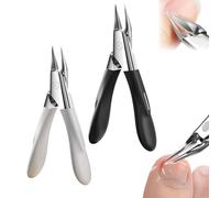 Welnax Nailpro Guard, Welnax Nail Clippers Designed for Ingrown and Thick Nails,Ultra-Thin Sharp Stainless Steel Blades, Non-Slip Handle, Precise Clipping,for All Nail Types (White+Black)