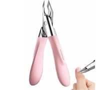Welnax Nailpro Guard, Welnax Nail Clippers, Designed for Ingrown and Thick Nails, Ultra-Thin Sharp Stainless Steel Blades, Non-Slip Handle, Easy Grip and Squeeze (Pink-B)