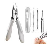 Welnax Nailpro Guard, Welnax Nail Pro Guard Clippers, Welnax Nail Clippers, Designed for Ingrown and Thick Nails, Fixed 30°Angle/Ultra-Thin & Sharp/Non-Slip Handle/No Rust (White, Foot)