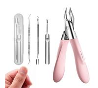 Welnax Nailpro Guard, Welnax Nail Pro Guard Clippers, Welnax Nail Clippers, Designed for Ingrown and Thick Nails, Fixed 30°Angle/Ultra-Thin & Sharp/Non-Slip Handle/No Rust (Pink, Hand)
