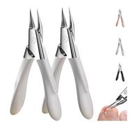 Welnax Nailpro Guard, Welnax Nail Pro Guard Clippers, Welnax Toenail Clipper, Designed for Ingrown and Thick Nails, with an Ultra-Thin and Sharp Design for Ergonomic Non-Slip ABS Handle (White*2)