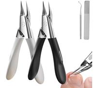 Welnax Nailpro Guard, Welnax Nailpro Guard Clippers, Welnax Nail Clippers, Designed for Ingrown and Thick Nails, Ultra-Thin & Sharp/Non-Slip Handle/No Rust Nail Clippers, Effortless (Black+White)
