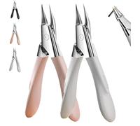 Welnax Nailpro Guard, Welnax Toenail Clipper, Fixed 30-Degree Angle, Ultra-Thin Sharp Design, Designed for Ingrown and Thick Nails, Non-Slip Handle, Safe Hygienic Clipping (Pink+White)