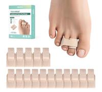 Welnove 16 Pack of Hammer Toe Straightener, Hammer Toe Splints, Toe Cushioned Bandages, Toe Corrector for Overlapping Toes, Toe Splints for Crooked Toes, Curled Toes, Bent Toes - (Small, Beige)