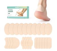 Welnove 24 Pcs Moleskin for Feet, Adhesive Moleskin Tapes for Callus Blister Prevention, Foot Pads, Mole Skin Paddings for Instant Protection from Rubbing, Skin Tape Stickers, 4 Shapes, Beige