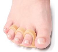 Welnove 4 x Gel Toe Pads (3 Loops) - Relief for Overlapping Curly Toes - Beige