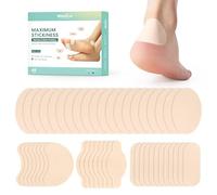 Welnove 48 Pcs Moleskin for Feet, Adhesive Moleskin Tapes for Callus Blister Prevention, Foot Pads, Mole Skin Paddings for Instant Protection from Rubbing, Skin Tape Stickers, 4 Shapes, Beige