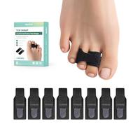 Welnove 8 Pack of Hammer Toe Straightener, Hammer Toe Splints, Toe Corrector for Women and Men, Broken Toe Wrap for Crooked, Curled, Bent - Large (Black)