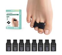 Welnove 8 Pack of Hammer Toe Straightener, Hammer Toe Splints, Toe Cushioned Bandages, Toe Corrector for Overlapping Toes, Toe Splints for Crooked Toes, Curled Toes, Bent Toes - (Small, Black)
