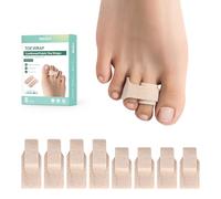 Welnove 8 Pack of Hammer Toe Straightener, Hammer Toe Splints, Toe Cushioned Bandages, Toe Corrector for Overlapping Toes, Toe Splints for Crooked Toes, Curled Toes, Bent Toes - (Multi-Size, Beige)