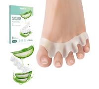 Welnove 8 Pack Toe Separators, Bunion Corrector for Women/Men, Toe Spacers, Foot Alignment - Dividers to Correct Bunions, Hammertoes, Relief Restore Feet (Clear-aloe Vera)