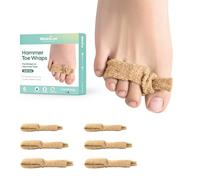 Welnove Adjustable Hammer Toe Wraps, 6 Pack Hammer Toe Straightener, Hammer Toe Corrector for Women - Toe Splints for Crooked Toes, Curled Toes, Bent Toes - (Multi-Size, Brown)
