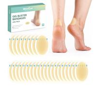 Welnove Blister Plasters for Feet - 28 Pieces Water Resistant Blisters Bandages - Adhesive Blister Pads for Heel,Toe - Gel Blister Chshions for Prevention & Recovery(Heel Pack)