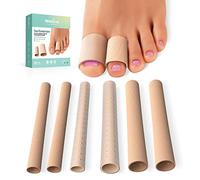 Welnove Cuttable Toe Tubes Sleeves - 6 Pack Toe Protectors for Hammer Toes, Corns, Calluses, Blisters - Fabric & Breathable Gel Lining Toe Sleeve Protectors Relief Toe Pressure Pain