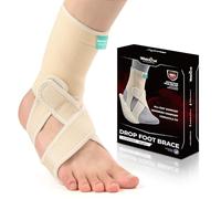 Welnove Drop Foot Brace for Walking - (1 Pack) AFO Ankle Brace with Arch Support, Relieve the Instability of Lower Limbs by Foot Drop, MS, TBI, Spinal Cord Injury, Cerebral Palsy (Right,Beige)