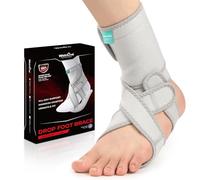Welnove Drop Foot Brace for Walking - (2 Pack) AFO Ankle Brace with Arch Support, Relieve the Instability of Lower Limbs by Foot Drop, MS, TBI, Spinal Cord Injury, Cerebral Palsy (Left & Right, Grey)